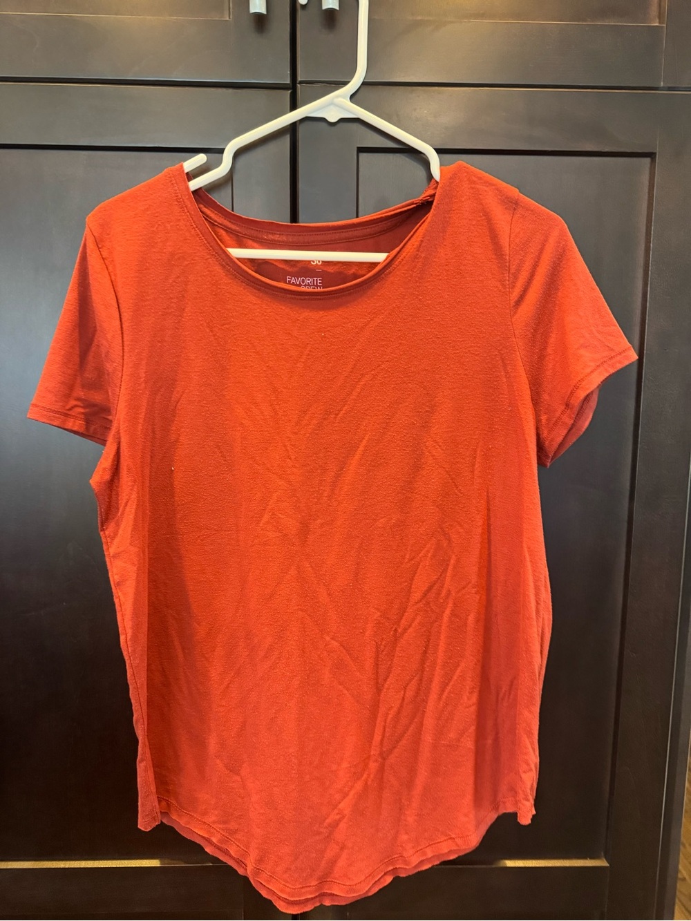 SO Women's Short Sleeve Crewneck Tee - Red-Orange